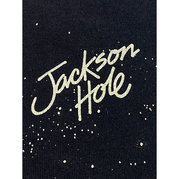 Vintage 90s Wolf Nature T-Shirt Jackson Hole Wyoming USA Men’s Size XL Blue - Picture 7 of 9